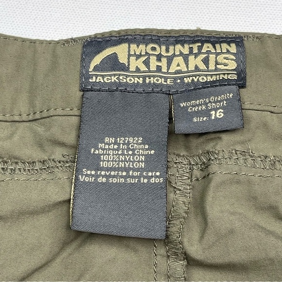 Mountain Khakis Shorts Granite Creek 100% Nylon Green Hiking Outdoor Gorp Camp - Picture 9 of 10
